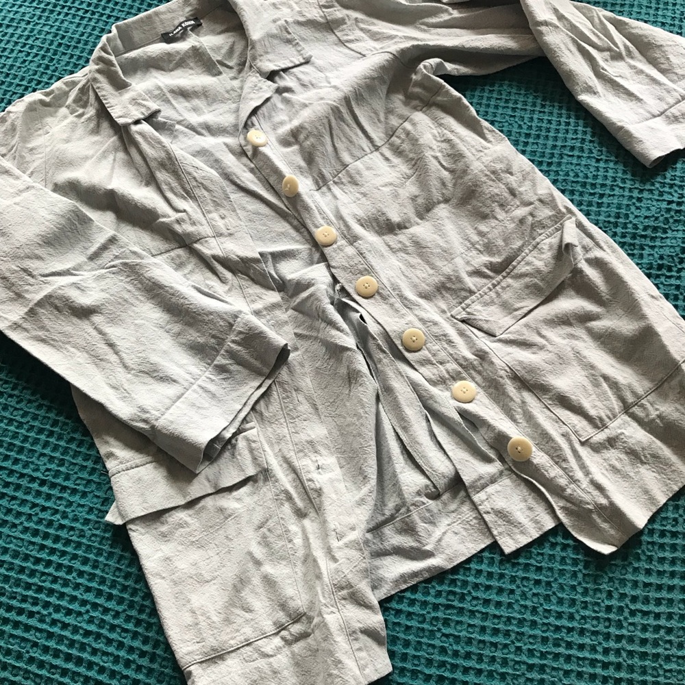 Linen long chore coat